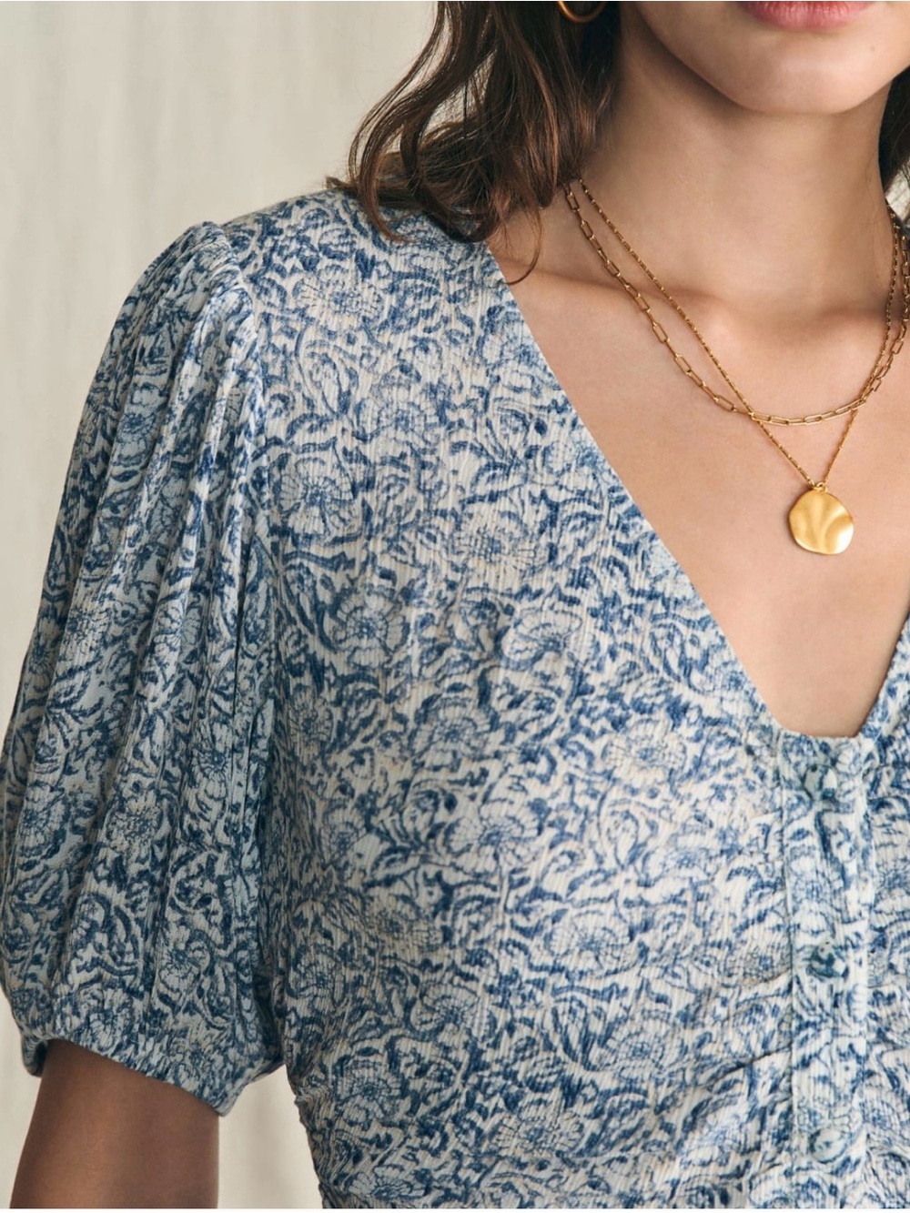 Faherty Blue Floral Maxi Dress - Picture 2 of 8